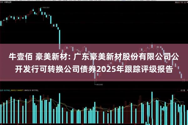 牛壹佰 豪美新材: 广东豪美新材股份有限公司公开发行可转换公司债券2025年跟踪评级报告